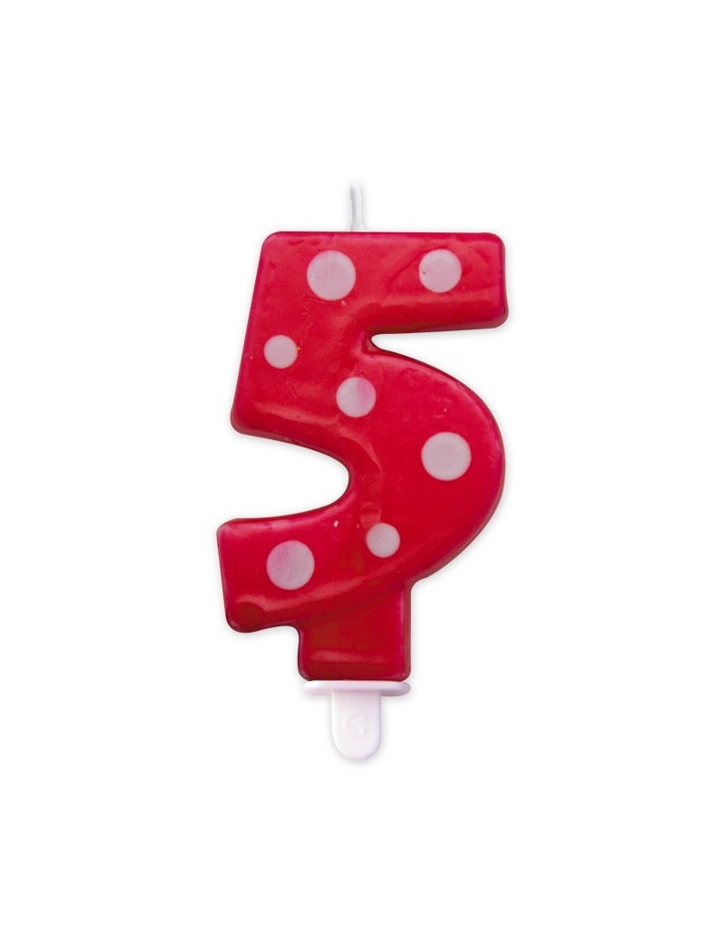 Candelina Pois Rossa Numero 5