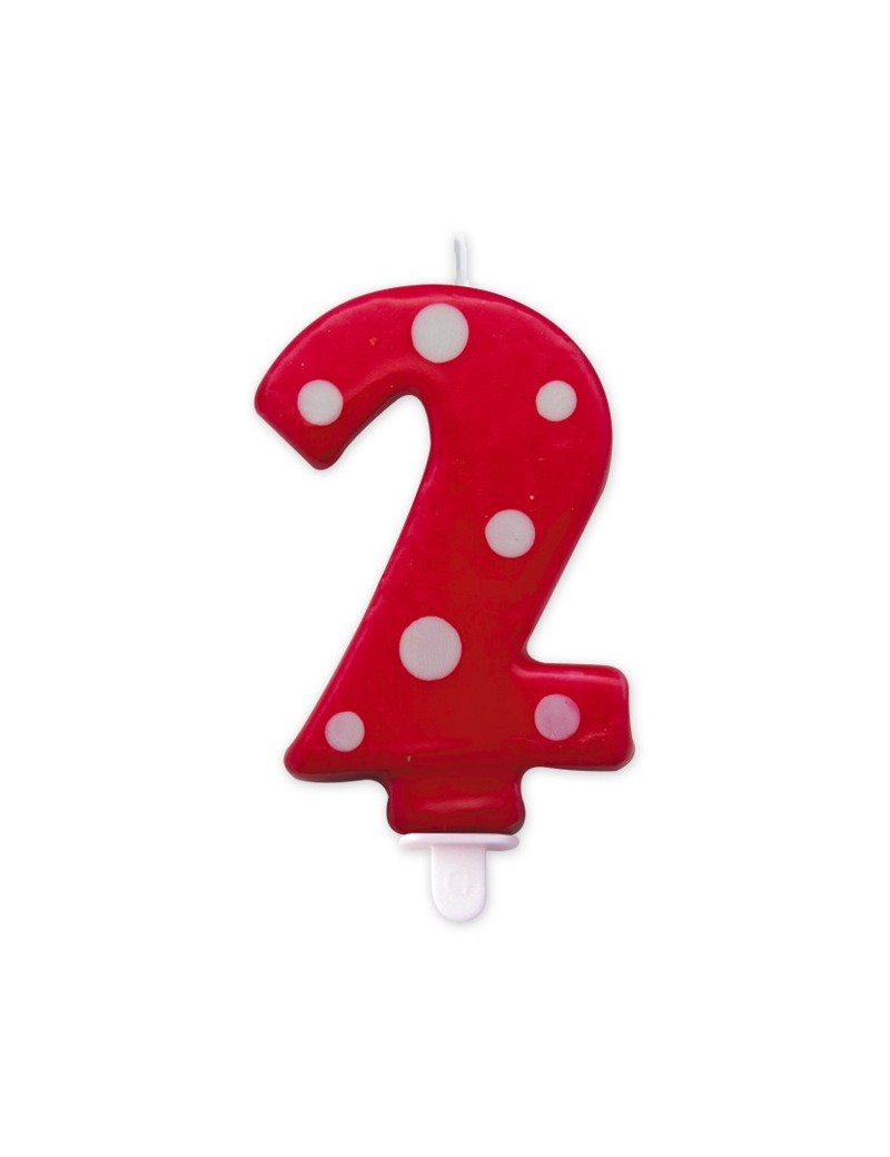 Candelina Pois Rossa Numero 2