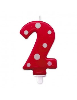 Candelina Pois Rossa Numero 2