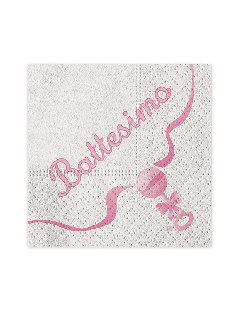 Tovaglioli Il Mio Battesimo 33x33 Rosa