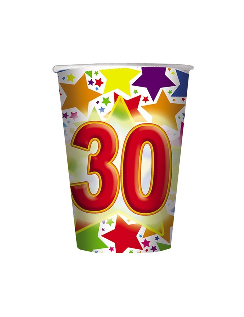 Bicchieri Compleanno Numero 30 (10 pz)