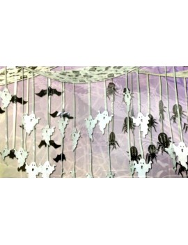 Festone Tendina Halloween Fantasmi e Pipistrelli
