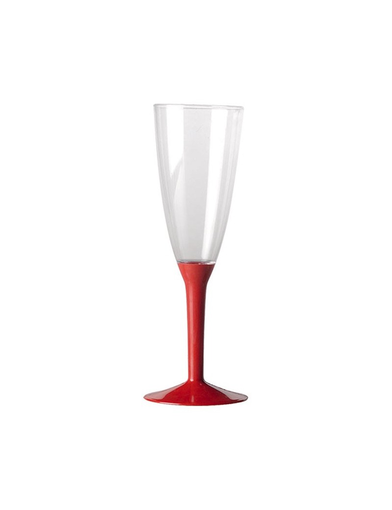 Calice Flute in Plastica Colore Rosso