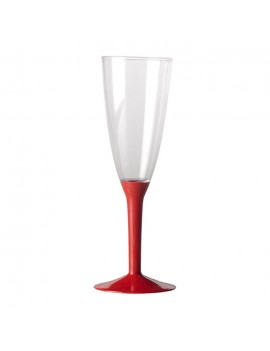 Calice Flute in Plastica Colore Rosso