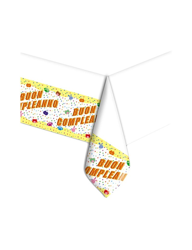 Creative Party Tovaglia In Plastica Arcobaleno Con Scritta Happy Birthday, 137x259 Cm, Per Compleanni E Feste