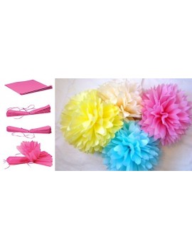 Pom Pom di Carta colore Fucsia