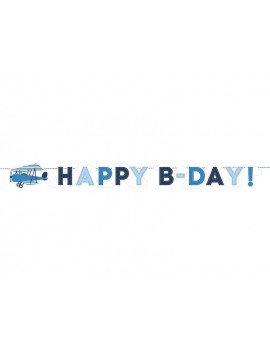 Festone Aeroplano Happy Birthday