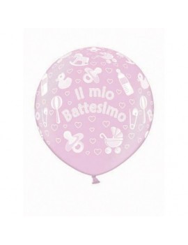 Pallone Gigante Battesimo Rosa (1 mt)