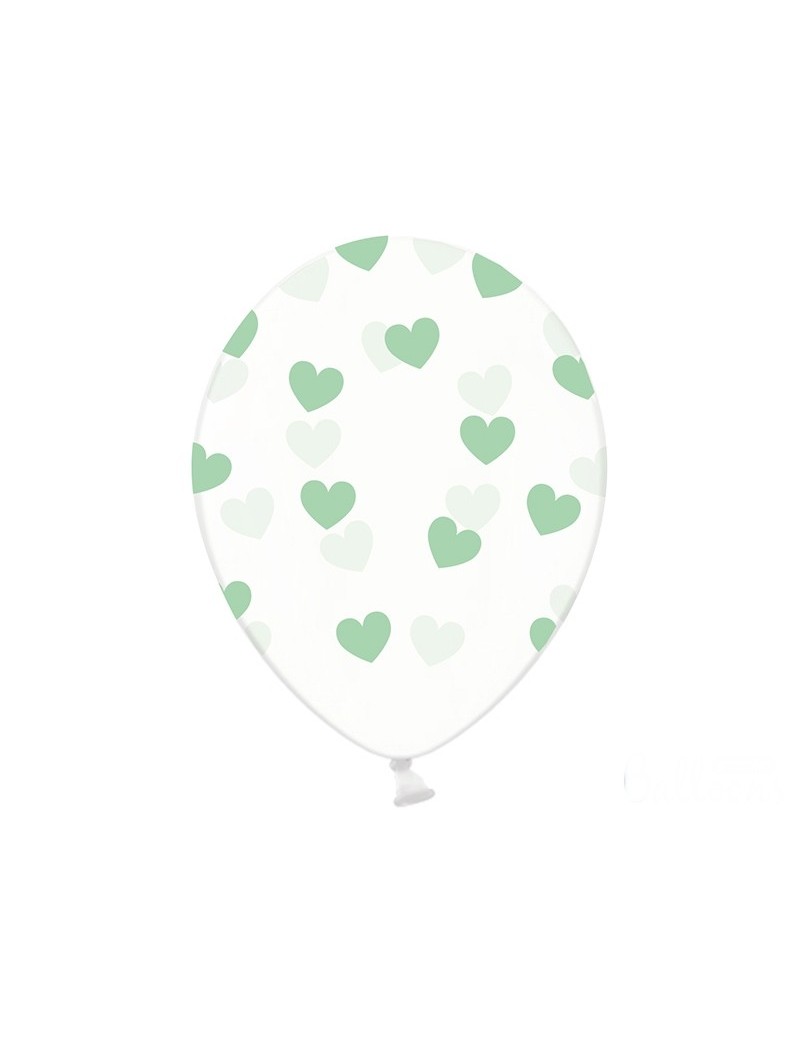 Palloncini 14" Trasparenti con Cuori Tiffany