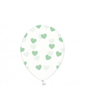 Palloncini 14" Trasparenti con Cuori Tiffany