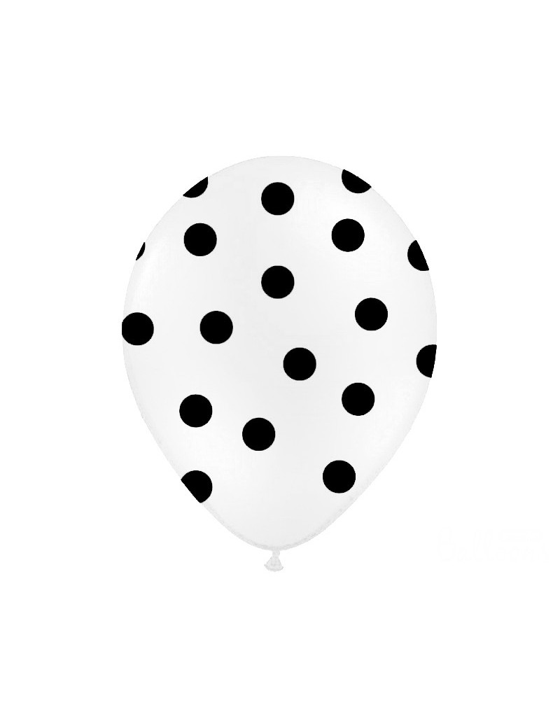 Palloncini 14" Bianchi a Pois Neri