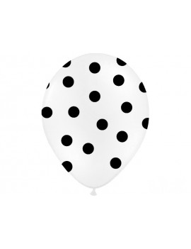 Palloncini 14" Bianchi a Pois Neri