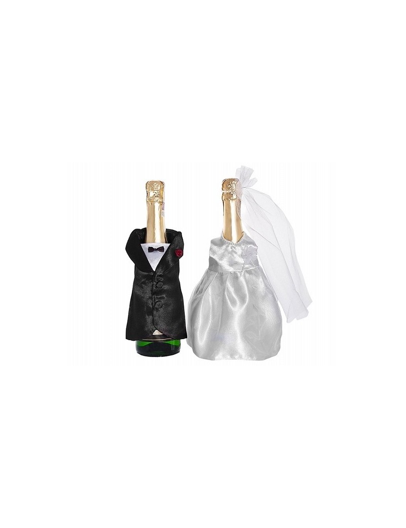 Copri Bottiglia Champagne Sposo e Sposa