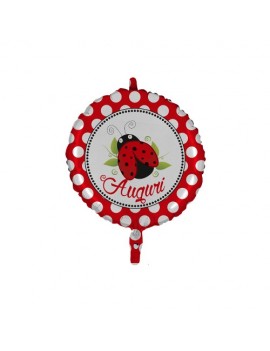 Palloncino Mylar Auguri con Coccinella