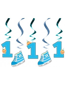Festone Celeste Pendenti Numero 1 e Scarpette