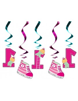 Festone Rosa Pendenti Numero 1 e Scarpette