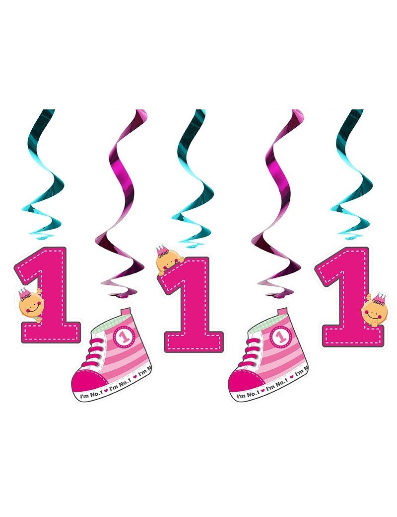 Festone Rosa Pendenti Numero 1 e Scarpette