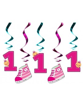 Festone Rosa Pendenti Numero 1 e Scarpette
