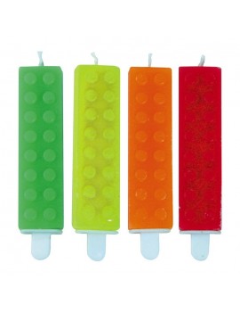 Candeline Mattoncini Assortiti 4 pz