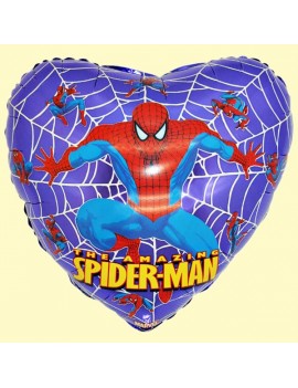 Palloncino Cuore Spiderman Blu/Viola