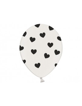 Palloncini 14" con Cuori Neri