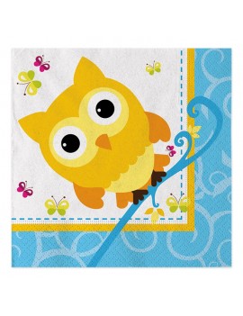 Tovaglioli Multicolor con Gufetti (20 pz)