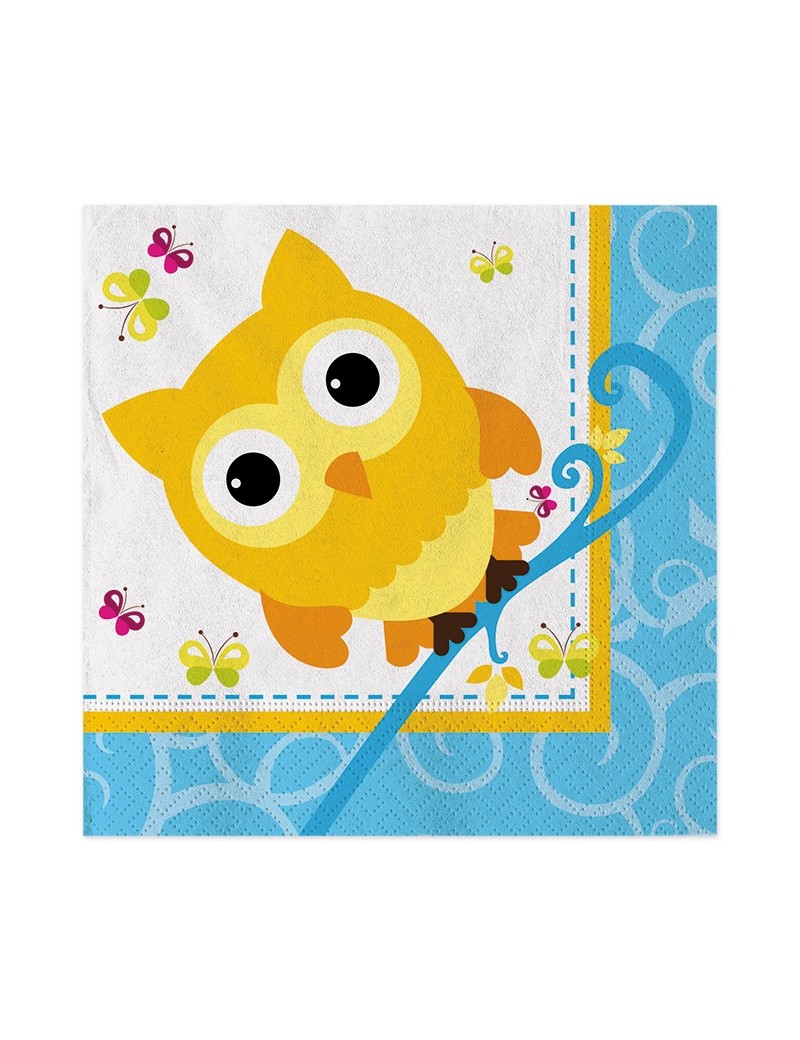 Tovaglioli Multicolor con Gufetti (20 pz)