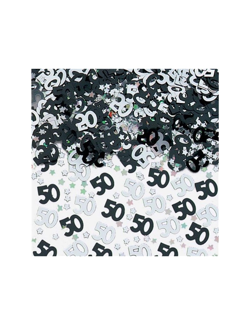 Confetti Decorativi Numero 50 Nero e Argento