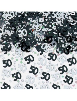 Confetti Decorativi Numero 50 Nero e Argento