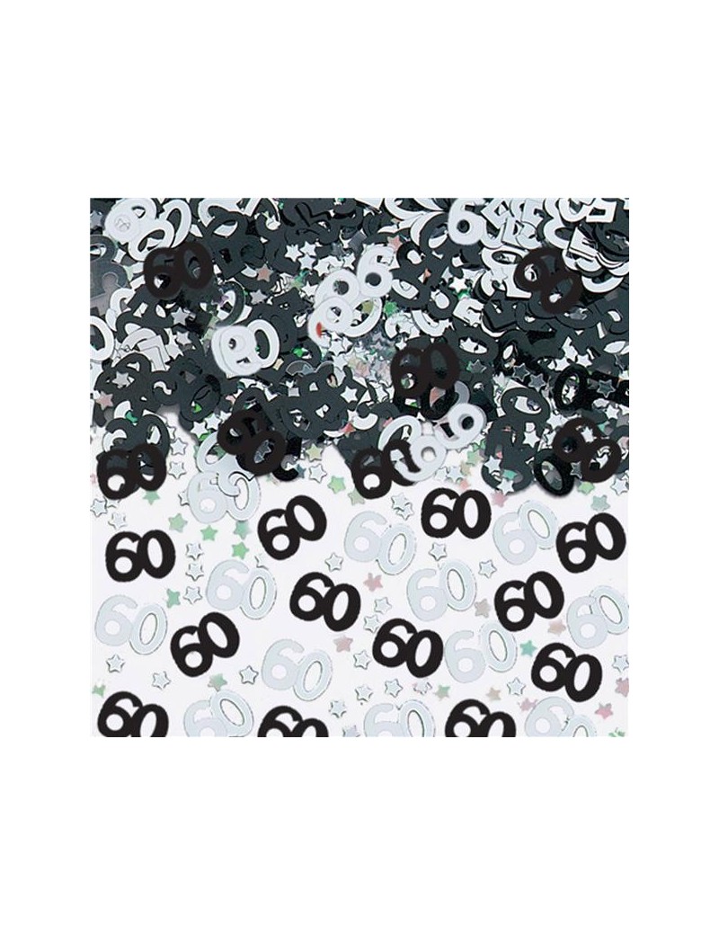 Confetti Decorativi Numero 60 Nero e Argento