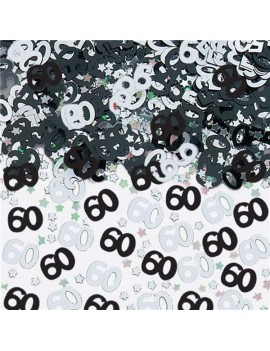 Confetti Decorativi Numero 60 Nero e Argento