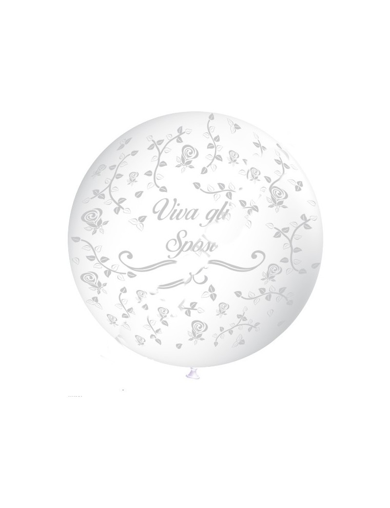 Pallone 22" Trasparente Viva gli Sposi