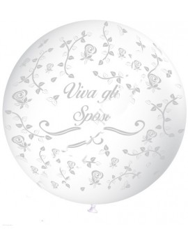 Pallone 22" Trasparente Viva gli Sposi