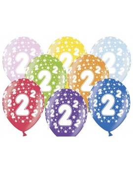 Palloncini 14" Multicolor Numero 2