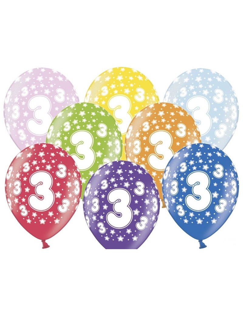 Palloncini 14" Multicolor Numero 3