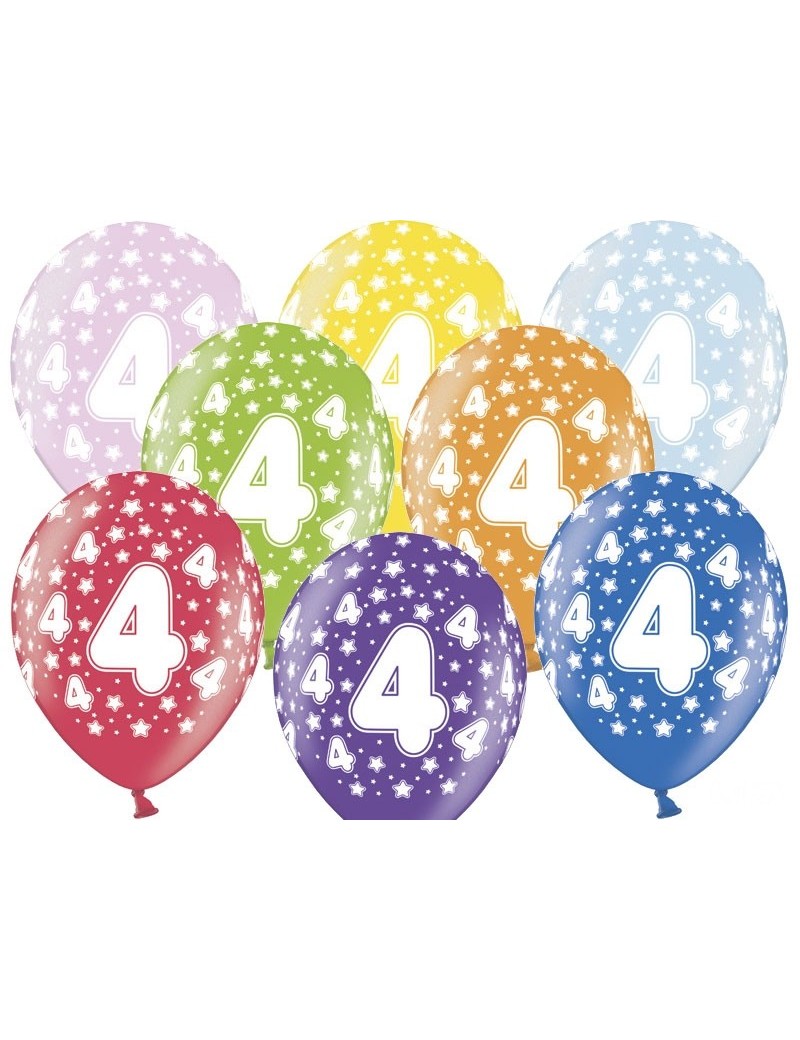 Palloncini 14" Multicolor Numero 4