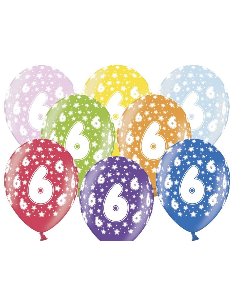 Palloncini 14" Multicolor Numero 6