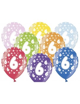 Palloncini 14" Multicolor Numero 6