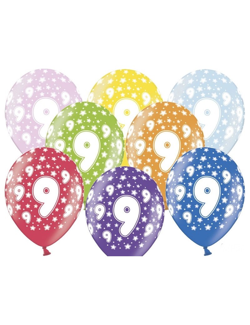 Palloncini 14" Multicolor Numero 9