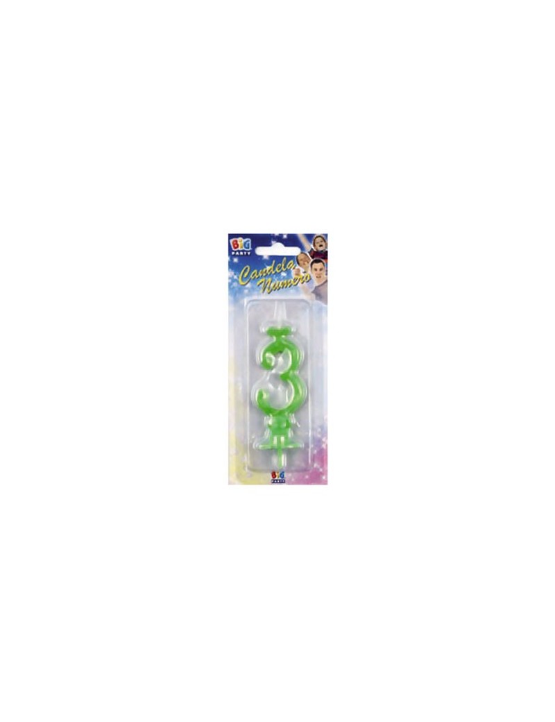 Candelina Verde Fluo Numero 3