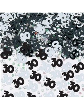 Confetti Decorativi Numero 30 Nero e Argento