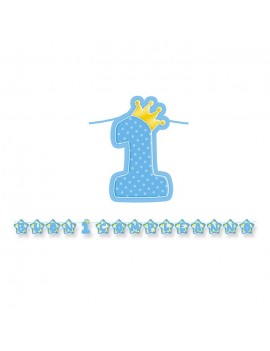 Festone Celeste Buon Primo Compleanno