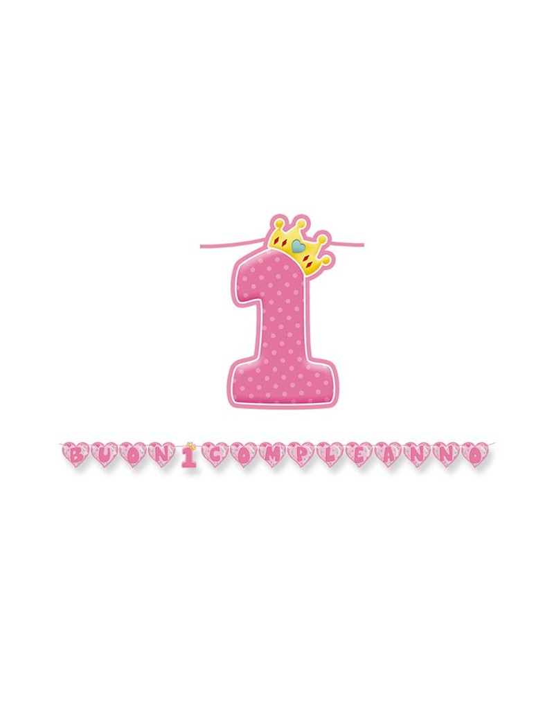 Festone Rosa Buon Primo Compleanno