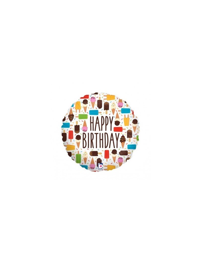 Mini Palloncino Tondo Happy Birthday Gelati