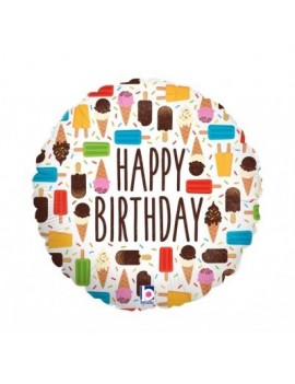 Mini Palloncino Tondo Happy Birthday Gelati