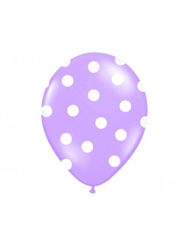 Palloncini 14" Lilla a Pois Bianchi