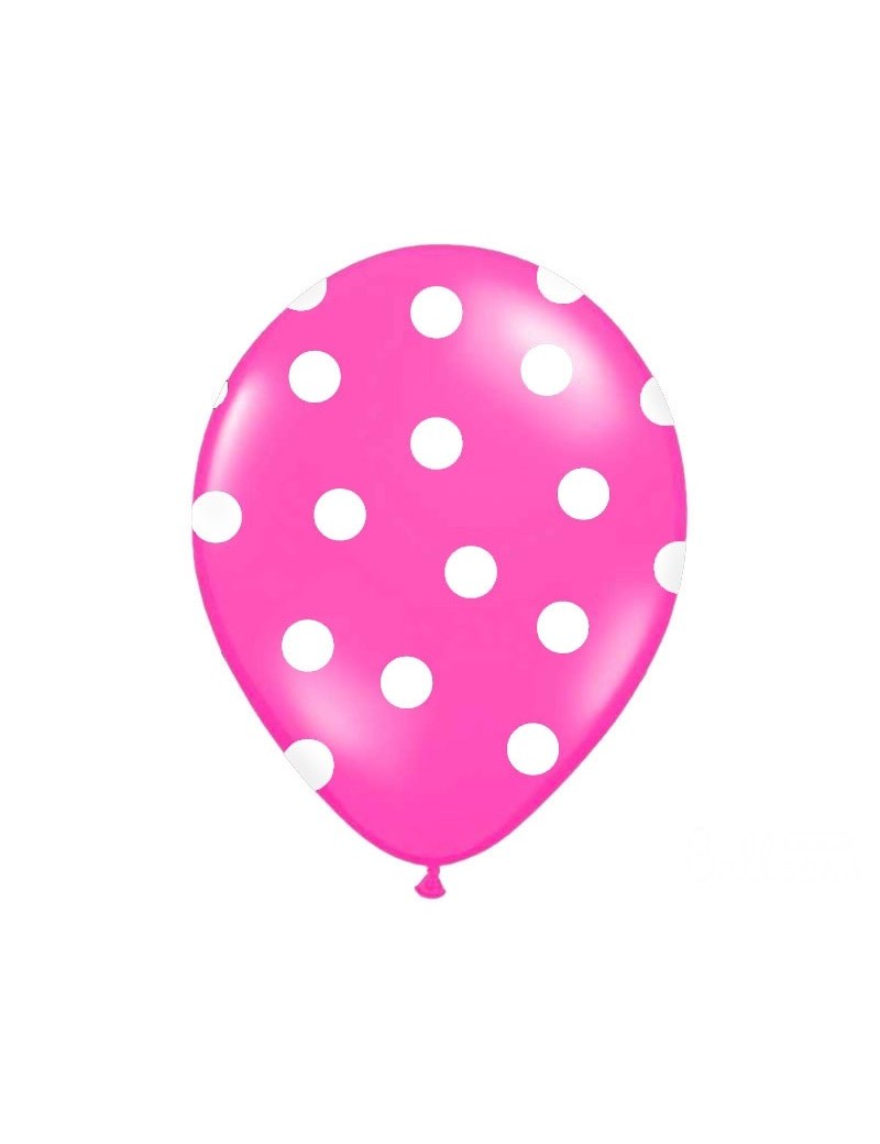 Palloncini 14" Fucsia a Pois Bianchi