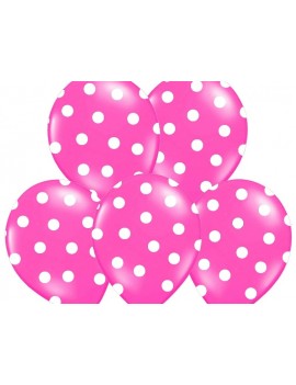 Palloncini 14" Fucsia a Pois Bianchi