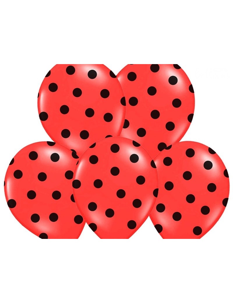 Fvomye 20 Palloncini A Forma Di Coccinella – 30.5 Cm, Rossi Con Pois Neri, In Lattice, Per Feste A Tema - 5