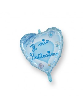 Palloncino Mini Cuore il Mio Battesimo Azzurro